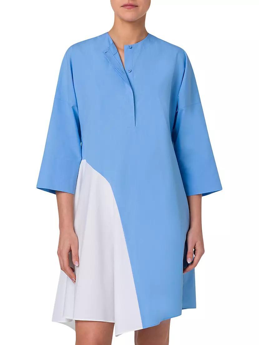 Asymmetric Two-Tone Cotton Poplin Dress Product Image