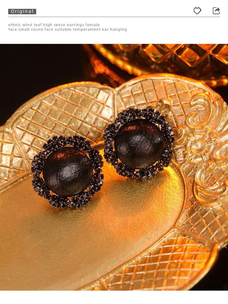 Floral Rhinestone Ear Stud Product Image