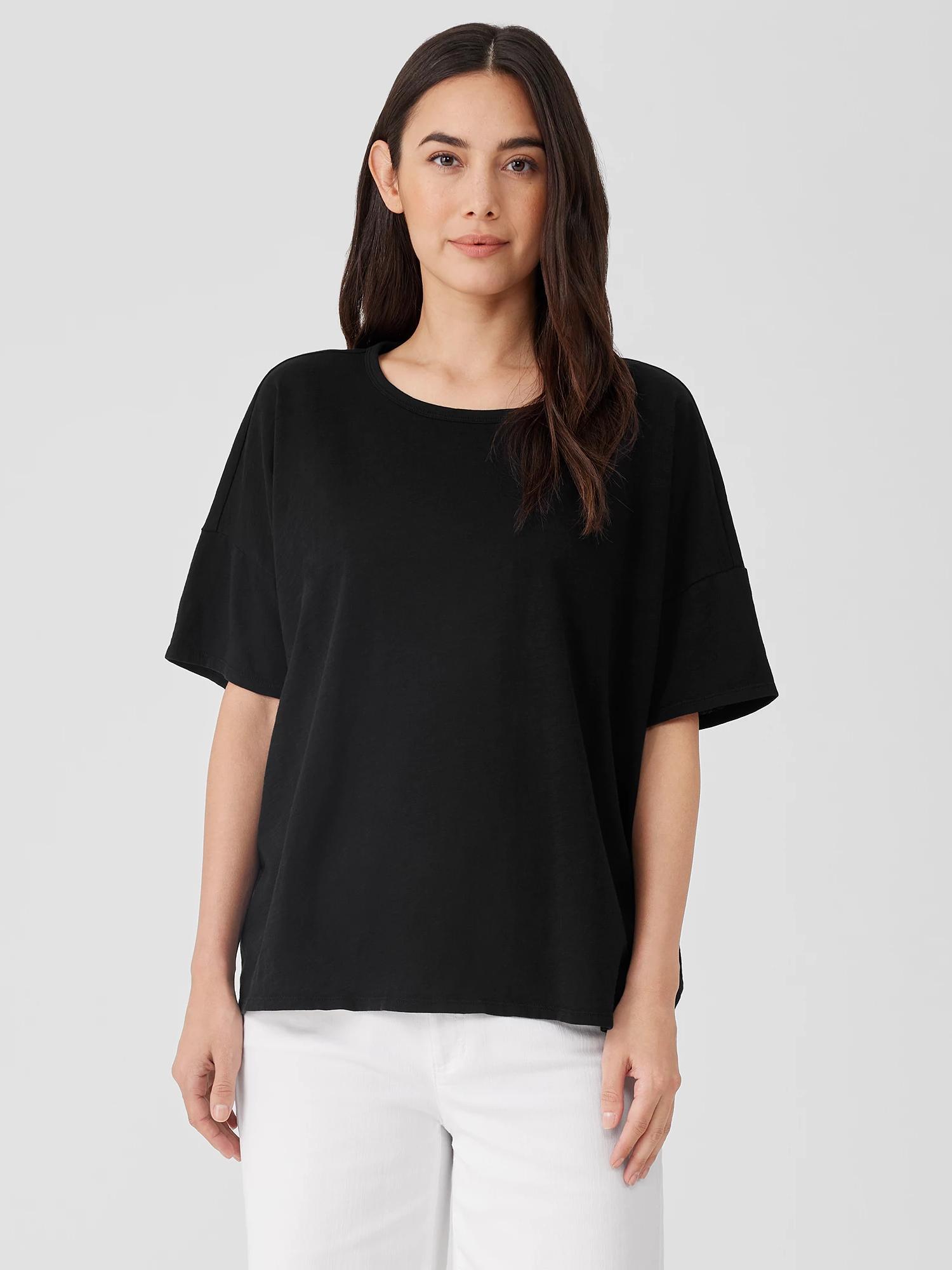 EILEEN FISHER Organic Cotton Slub Crew Neck Teefemale Product Image