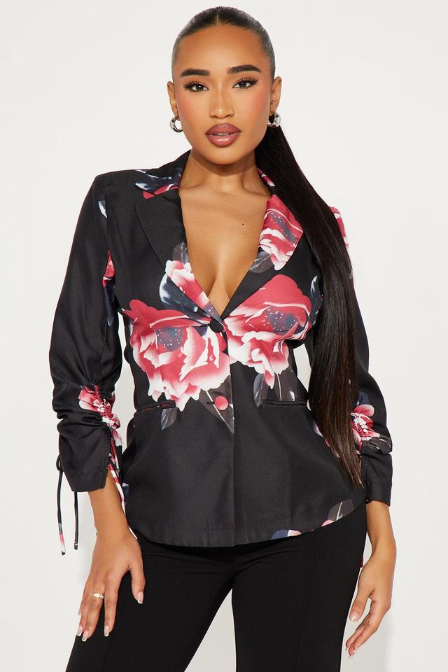 Lady Who Brunches Floral Blazer - Black/combo Product Image