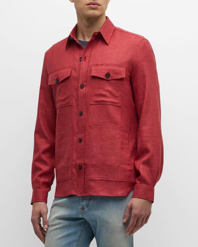 Mens 4-Pocket Textured Overshirt Product Image