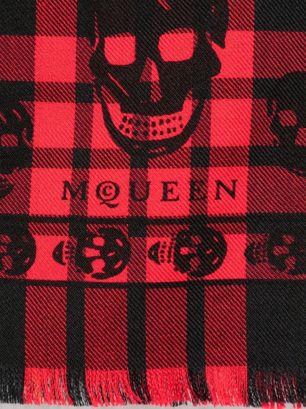 Skull-print Scarf In 红色 Product Image