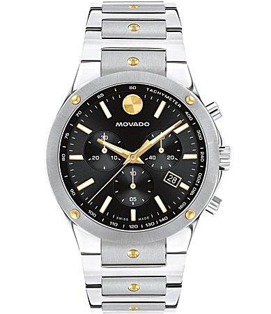 Movado Mens Se Swiss Quartz Chrono Stainless Steel Two-Tone Yellow Pvd Watch 42mm - Two-tone Product Image