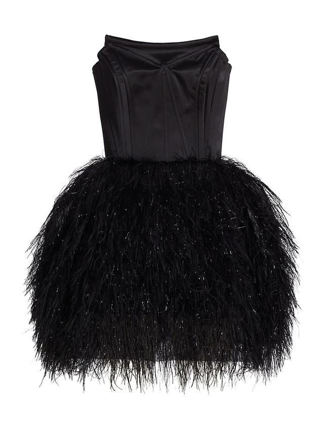 Womens Xixi Strapless Feather Minidress Product Image