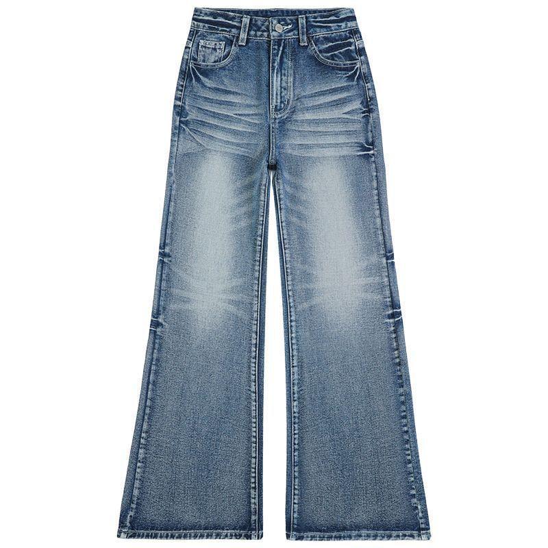 High Rise Washed Flared Jeans (Various Designs) Product Image