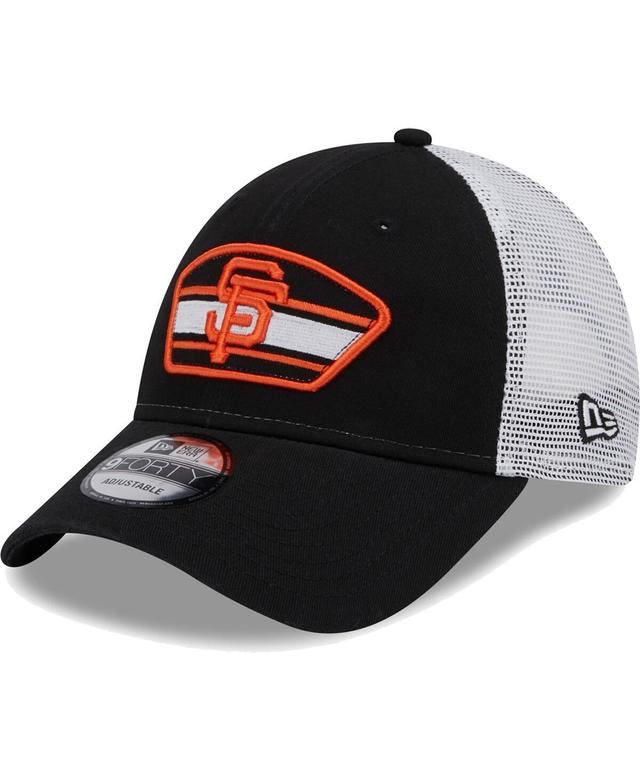 Mens New Era /White San Francisco Giants Logo Patch 9FORTY Trucker Snapback Hat Product Image