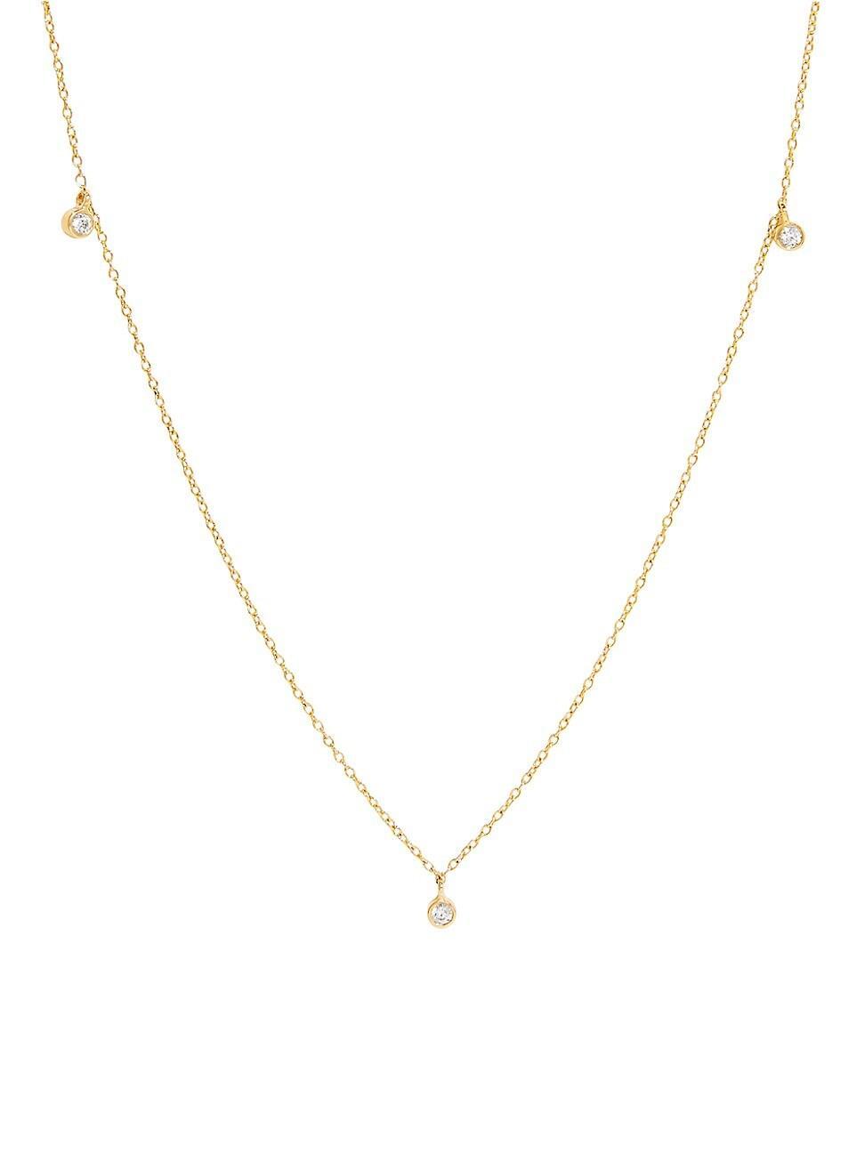 Womens Juliet 14K Yellow Gold & 0.02 TCW Lab-Grown Diamond Floating Necklace Product Image