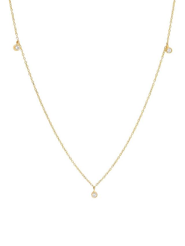 Womens Juliet 14K Yellow Gold & 0.02 TCW Lab-Grown Diamond Floating Necklace Product Image