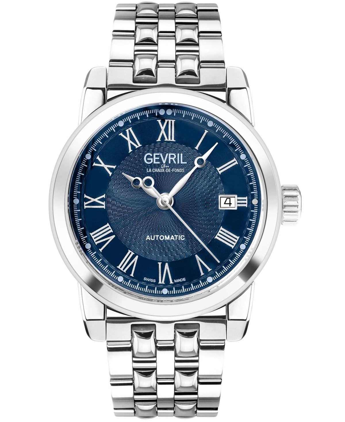 Gevril Mens Madison Swiss Automatic Silver-Tone Stainless Steel Watch 39mm Product Image