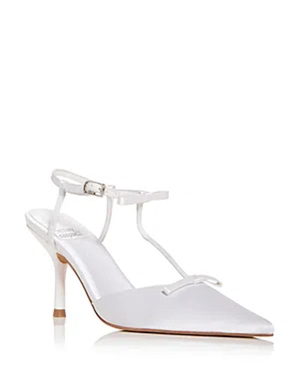 Women's Playhouse Pointed Toe Pumps In White Silk Product Image