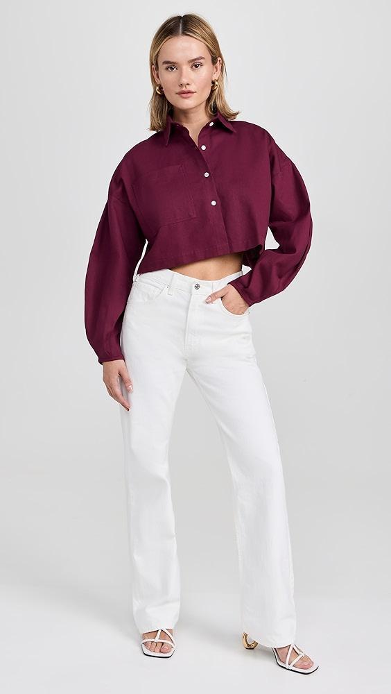 SELFI Cropped Oval Sleeve Shirt | Shopbop Product Image