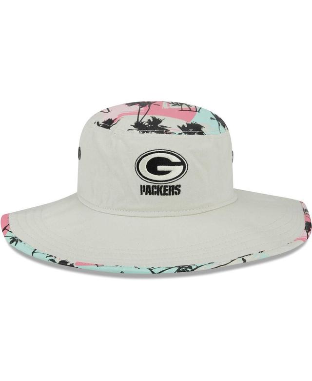 Mens New Era Khaki Green Bay Packers Retro Beachin Bucket Hat Product Image