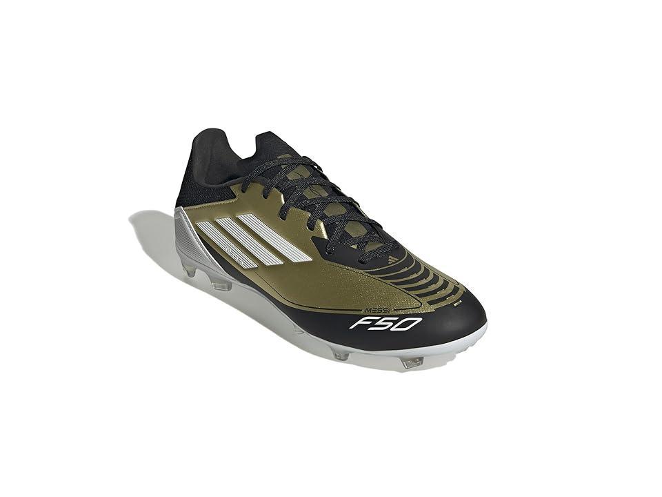 adidas F50 League Messi Football Boots Firm Ground (Gold Metallic/White Men's Soccer Shoes Product Image