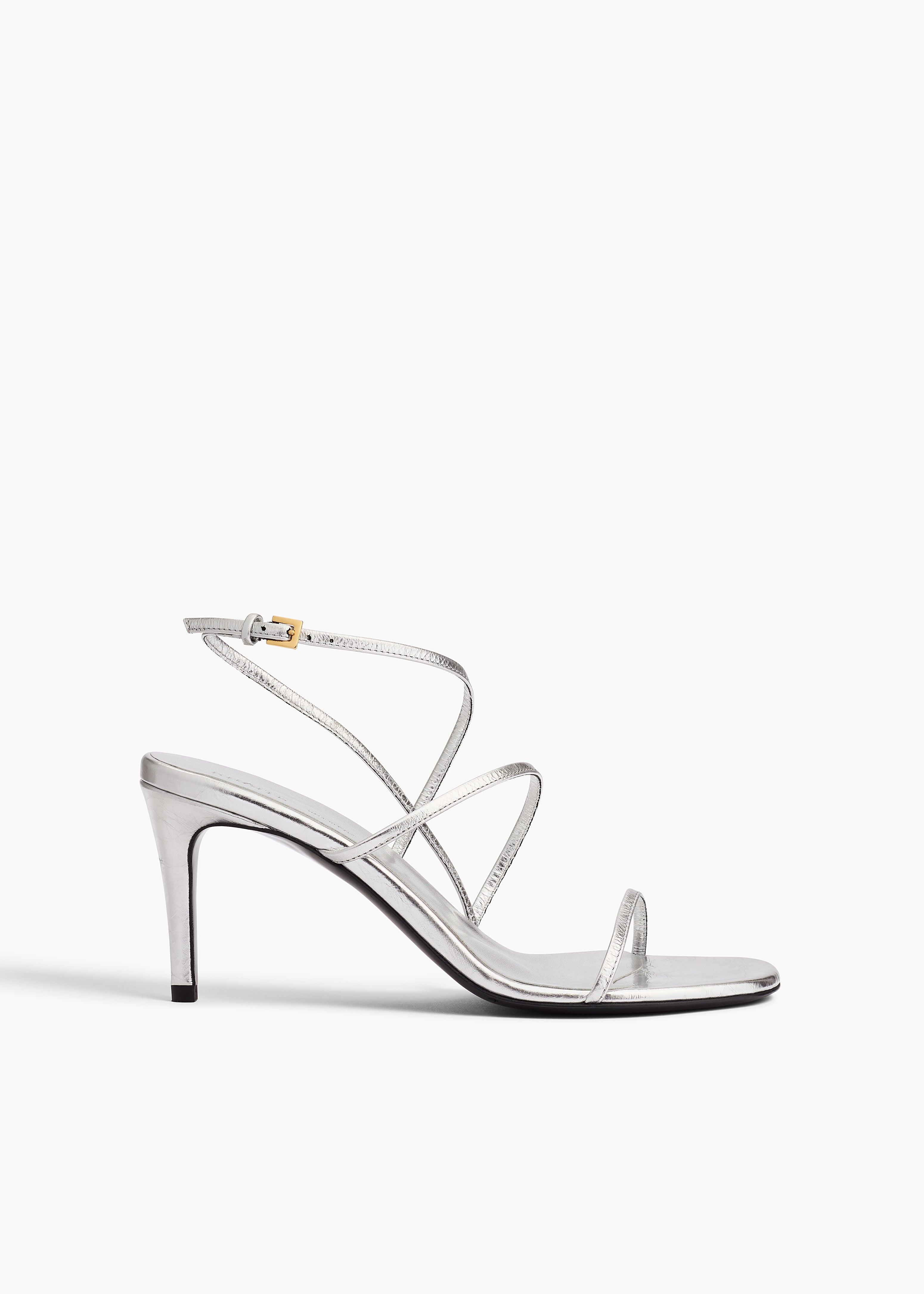 Loop Sandal in SIlver Metallic Leather Product Image