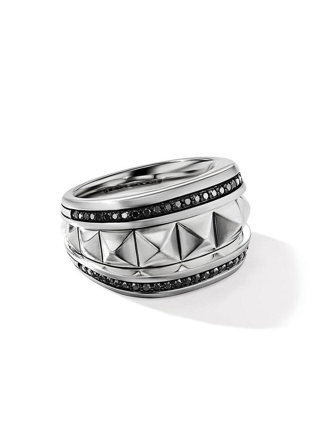 Mens Pyramid Signet Ring in Sterling Silver Product Image