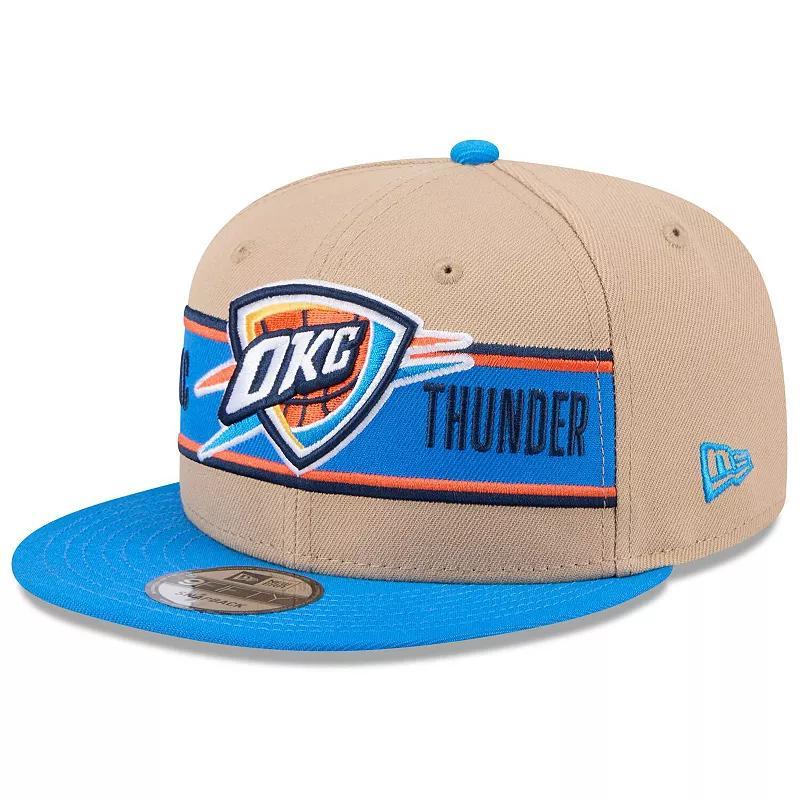 New Era Mens Tan/Blue Oklahoma City Thunder 2024 Nba Draft 9FIFTY Snapback Hat - Tan Product Image