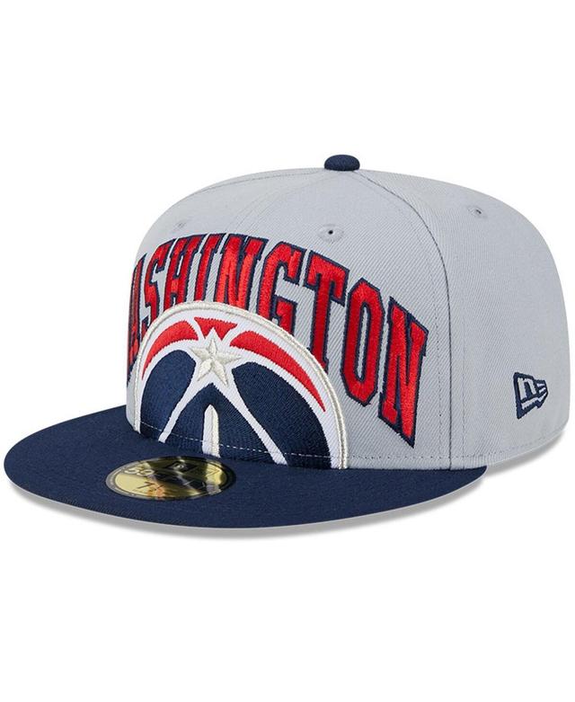 Mens New Era Gray/Navy Washington Wizards Tip-Off Two-Tone 59FIFTY Fitted Hat Product Image