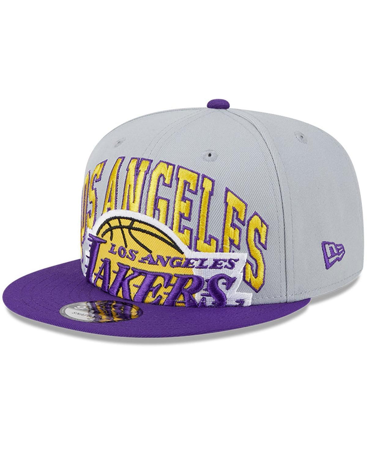 Mens New Era Gray/Purple Los Angeles Lakers Tip-Off Two-Tone 9FIFTY Snapback Hat Product Image