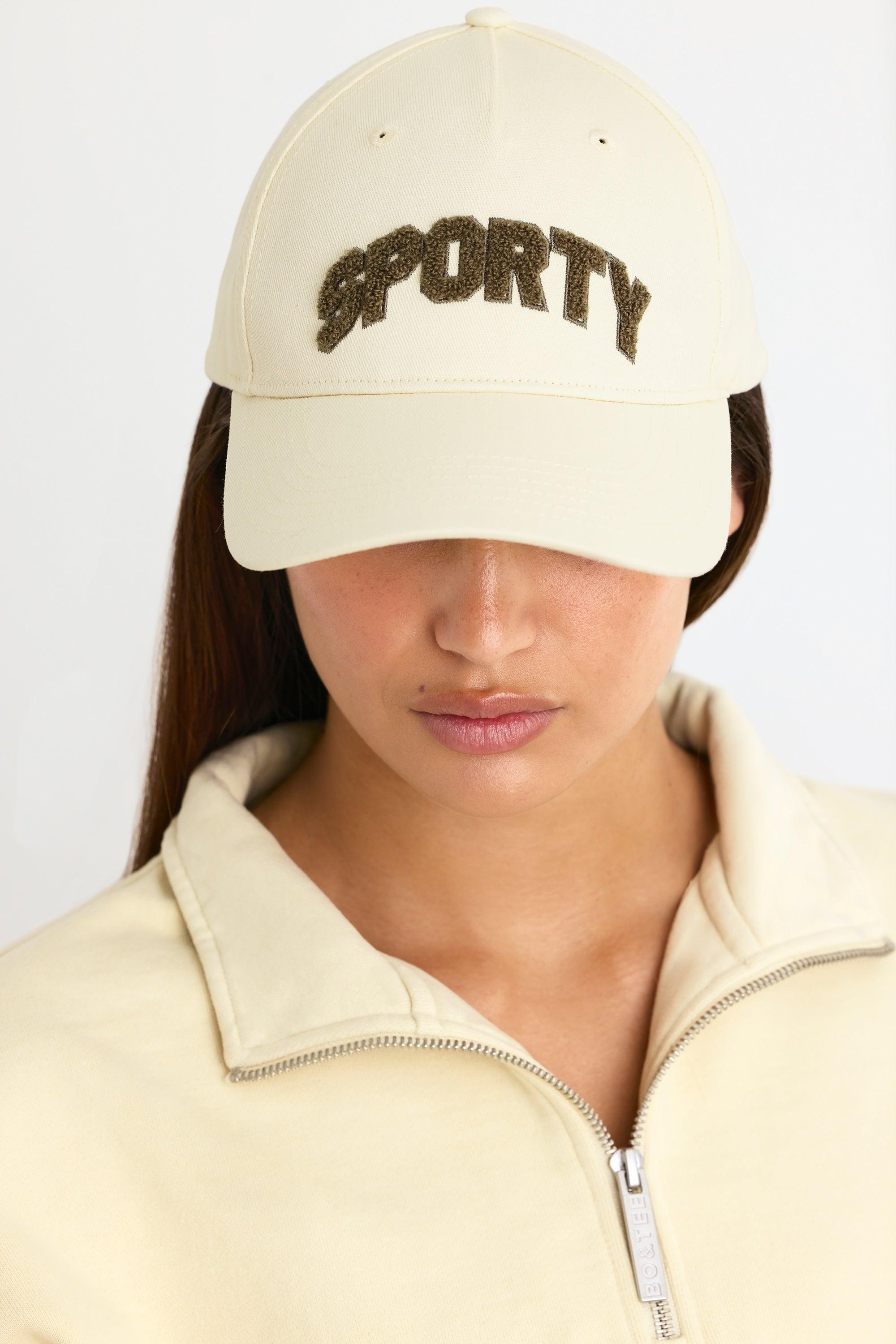 Appliqué Baseball Cap in Bone Female Product Image