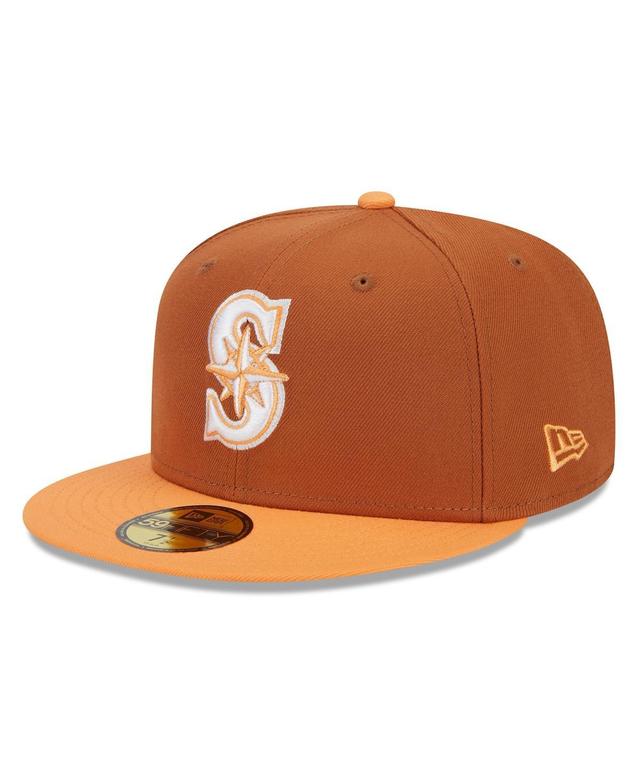 Mens New Era /Orange Seattle Mariners Spring Color Basic Two-Tone 59FIFTY Fitted Hat Product Image