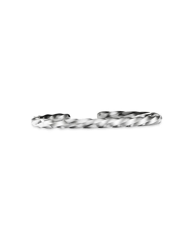 Mens Cable Edge Cuff Sterling Silver Bracelet Product Image