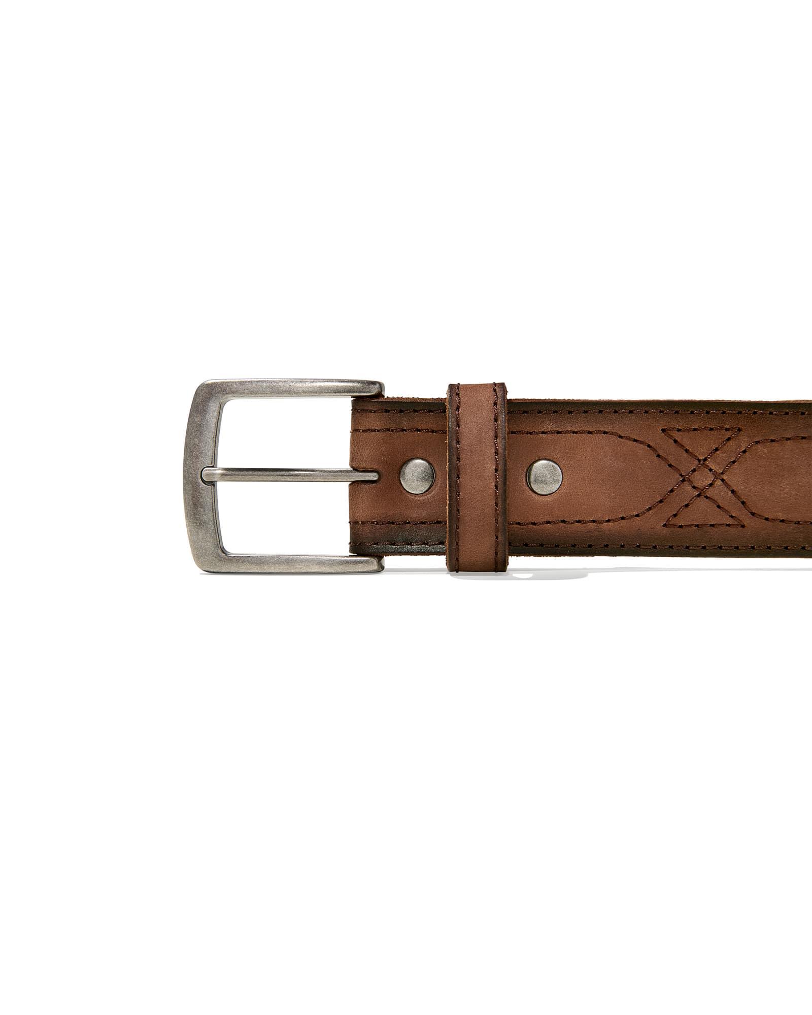 Men’s Stitched Belt in Milk Chocolate Product Image