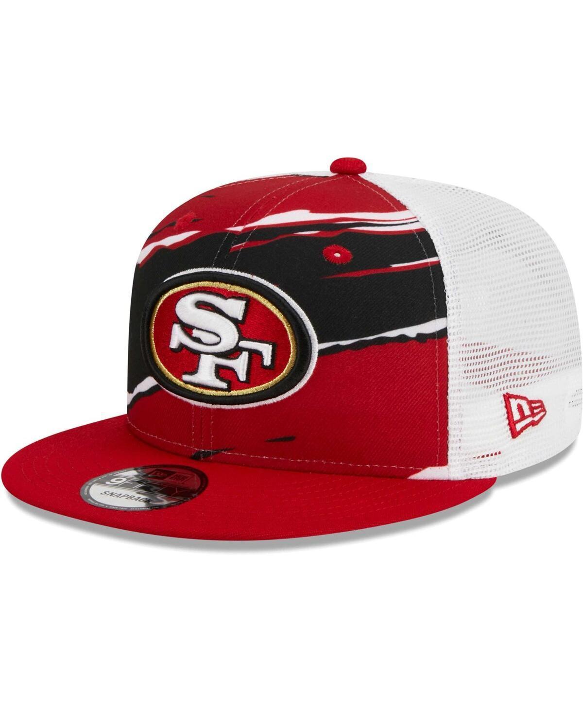 Mens New Era Scarlet San Francisco 49ers Tear Trucker 9FIFTY Snapback Hat Product Image