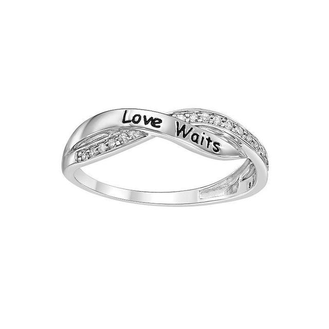 Gemminded Sterling Silver 1/10 Carat T.W. Diamond Love Waits Ring, Womens Product Image