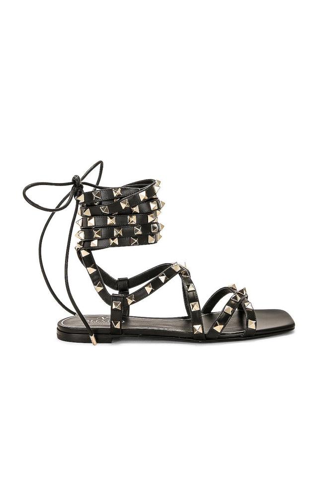 Valentino Garavani Rockstud Sandal in Black Product Image