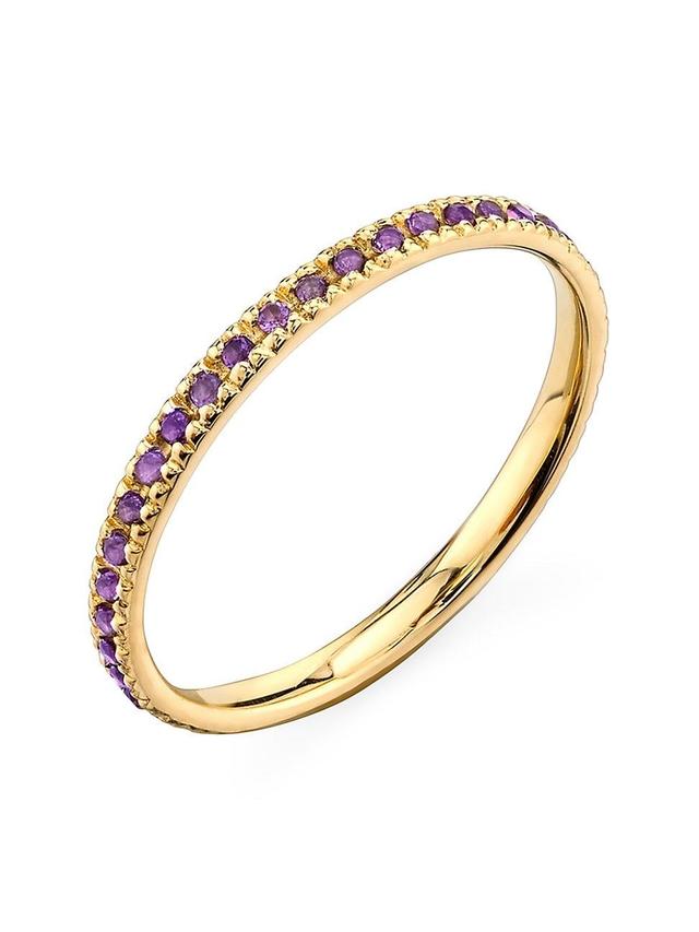 Womens Under The Sea Eternity 14K Yellow Gold & Amethyst Ring Product Image