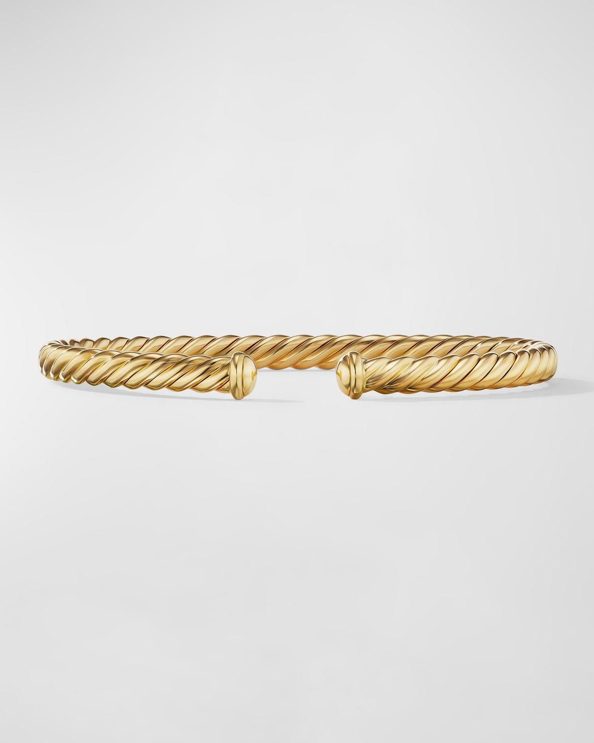 Womens Cablespira Oval Bracelet In 18K Yellow Gold, 4.5MM Product Image