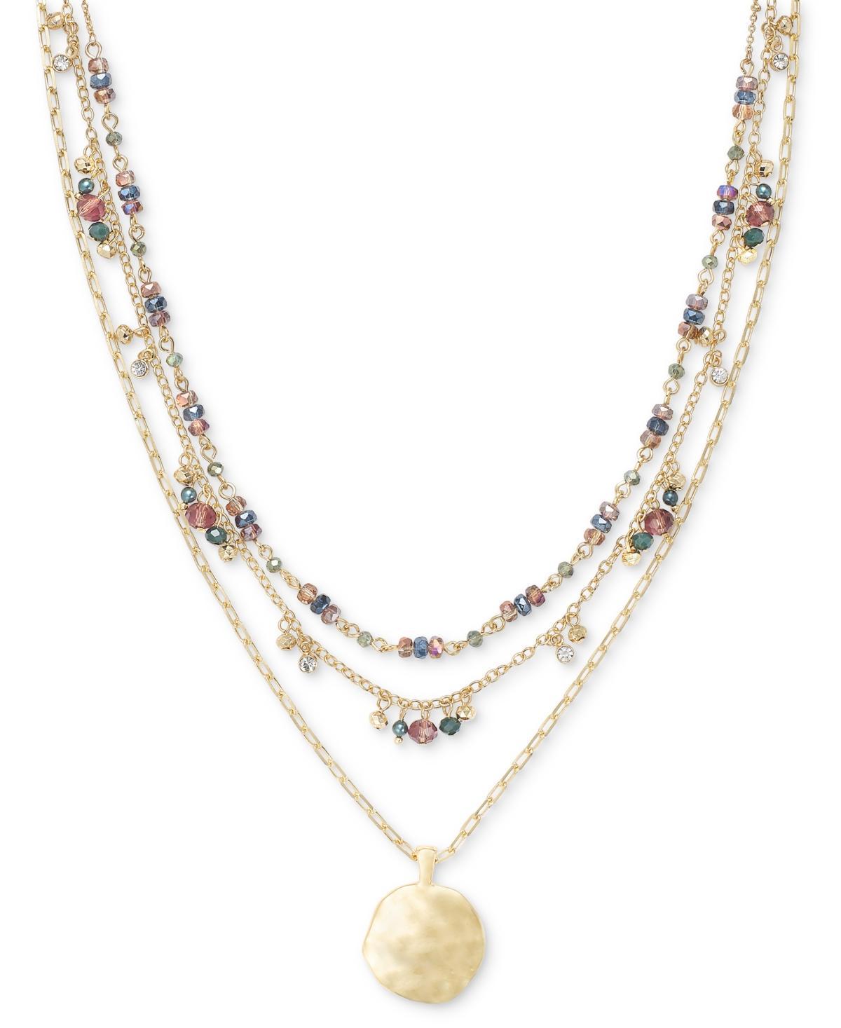 Style & Co Mixed-Metal Layered Beaded Pendant Necklace, 17 + 3 extender, Created for Macys Product Image