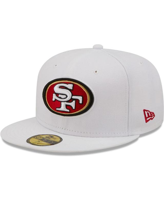 Mens White San Francisco 49ers Logo Omaha 59FIFTY Fitted Hat Product Image