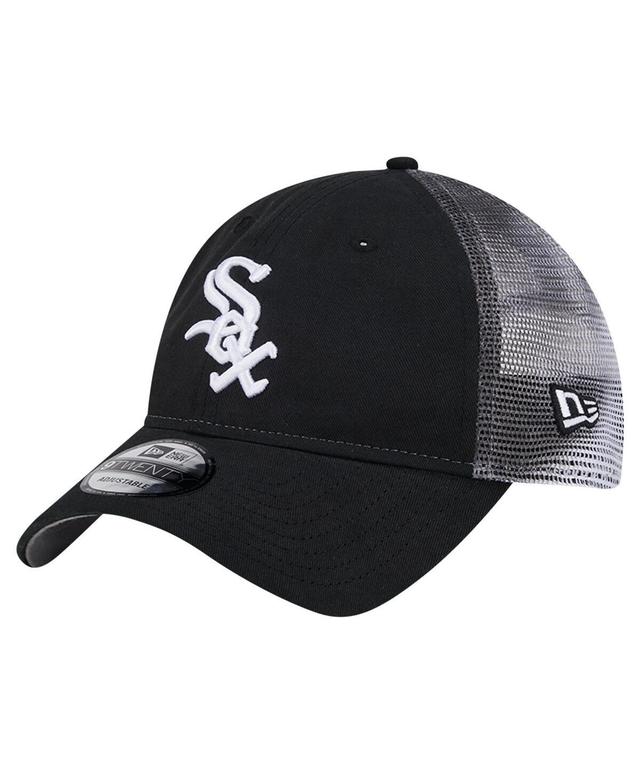 New Era Mens Black Chicago White Sox Team Slick Trucker 9TWENTY Adjustable Hat Product Image