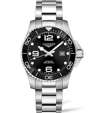 Longines Mens Hydroconquest Automatic Black Dial Stainless Steel Bracelet Watch Product Image