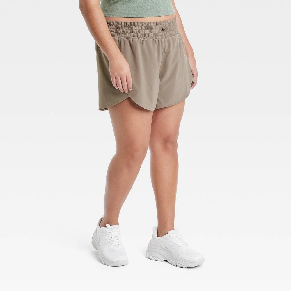 Womens Flex Woven High-Rise Shorts 3 - All In Motion Taupe 2X Product Image