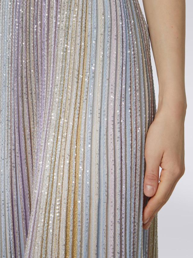 Long pleated viscose blend skirt with sequins Multicoloured | Missoni Product Image