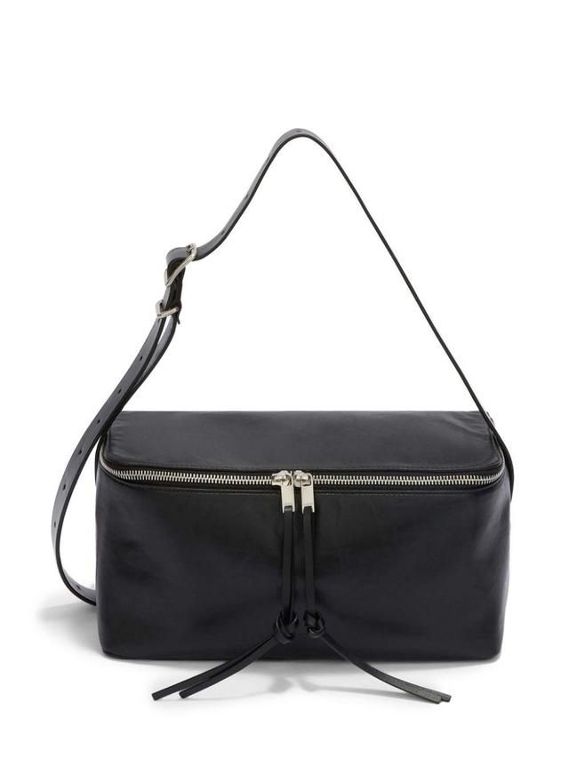 JIL SANDER Medium Leather Shoulder Bag In Schwarz Product Image