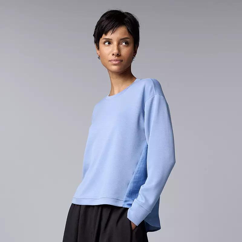 Petite Simply Vera Vera Wang Mixed Media Pullover, Womens Product Image