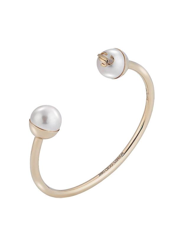 Womens Goldtone & Resin Pearl Bracelet Cuff Product Image