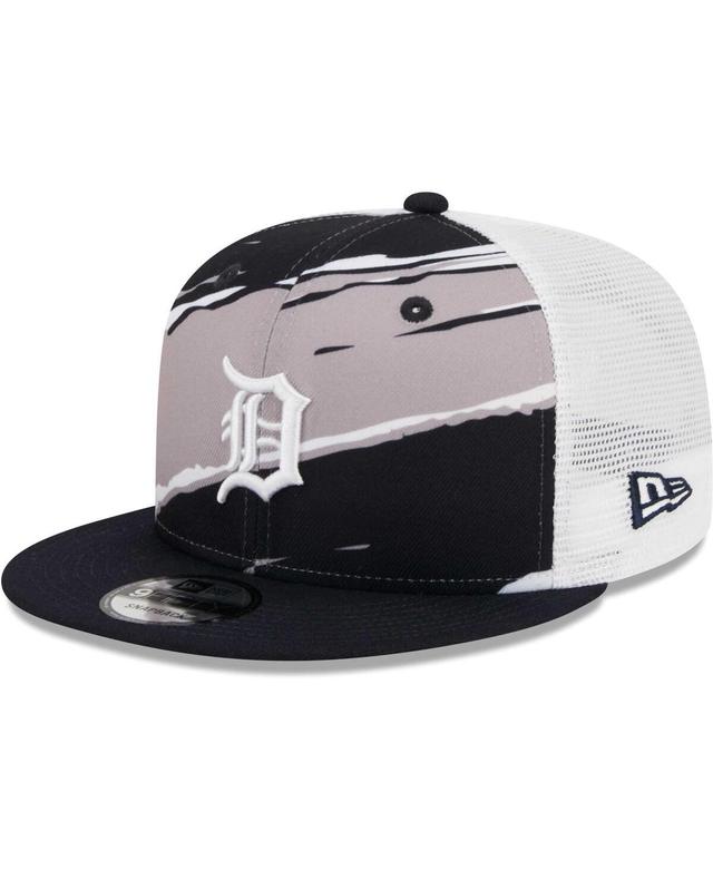 Mens New Era Navy Detroit Tigers Tear Trucker 9FIFTY Snapback Hat Product Image