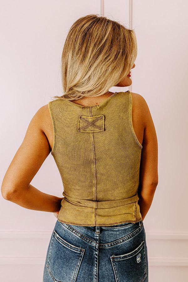 Summer Sweetness Ribbed Tank In Mustard Product Image