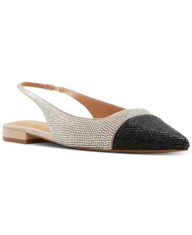 Aldo Womens Fleure Slingback Cap-Toe Flats - Black Product Image