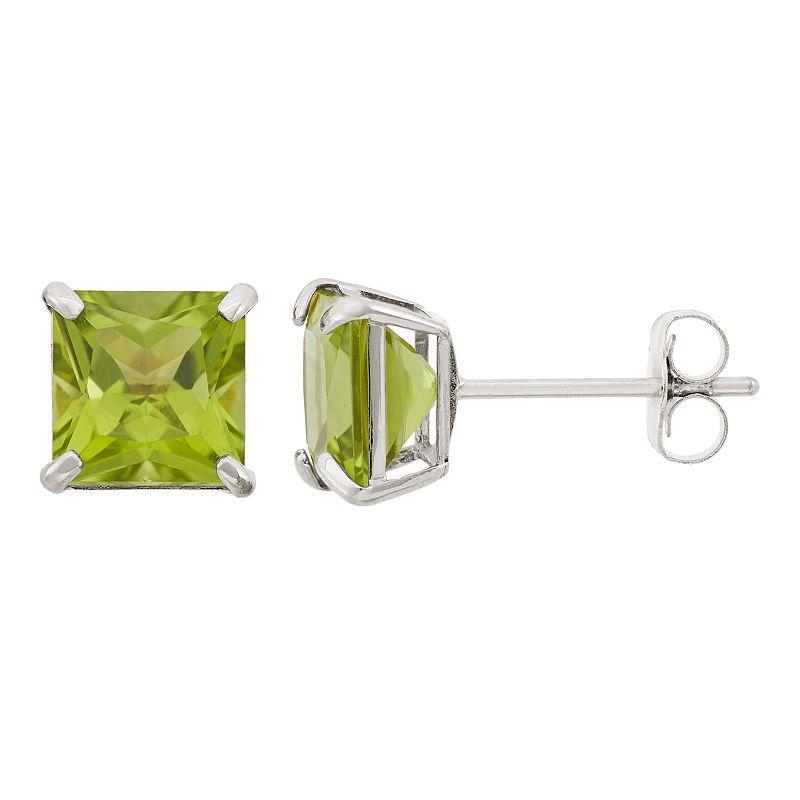 Designs by Gioelli Peridot 10k White Gold Stud Earrings, Womens, Green Product Image