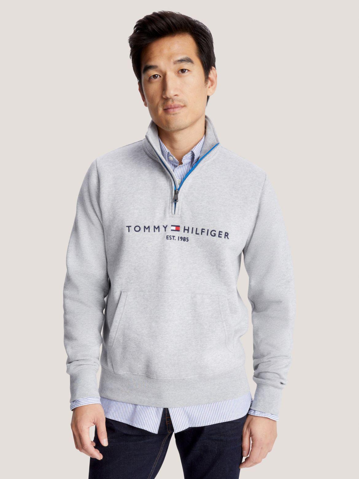 Tommy Hilfiger Men's Tommy Logo Quarter-Zip Sweatshirt Product Image