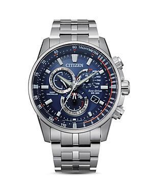 Men's Citizen Eco-DriveÂ® Pcat Chronograph Black Watch (Model: Cb5887-55H) Product Image