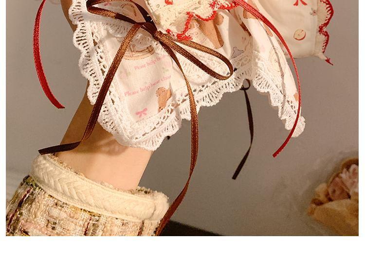 Bow Lace Trim Scrunchie Product Image