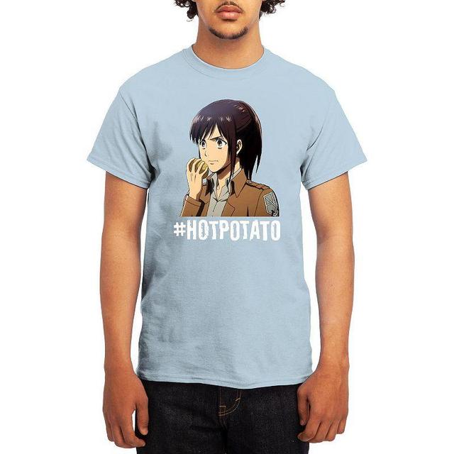 Mens Attack on Titan Tee Grey Red Product Image