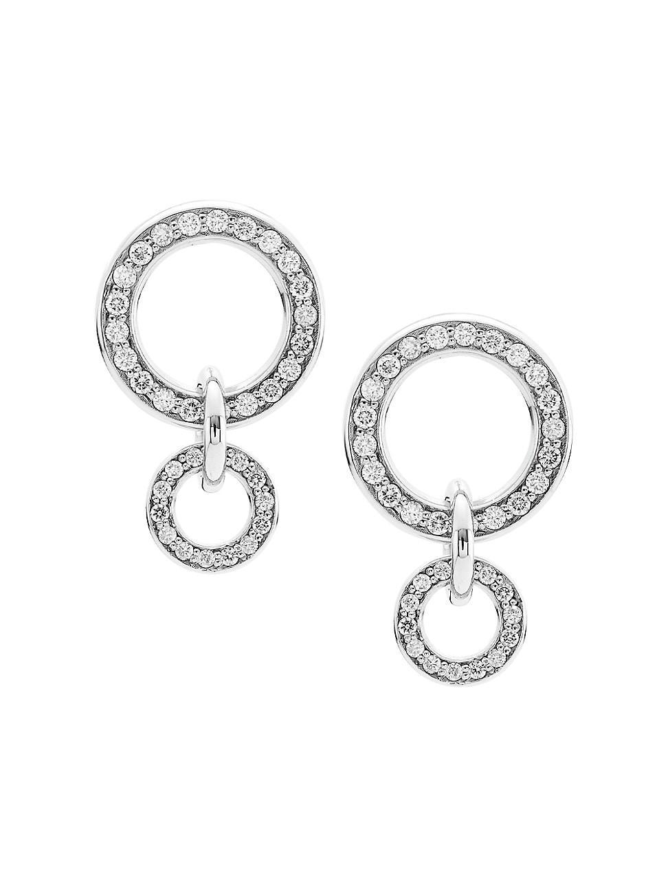 Womens 18K White Gold & Diamond Earrings Product Image