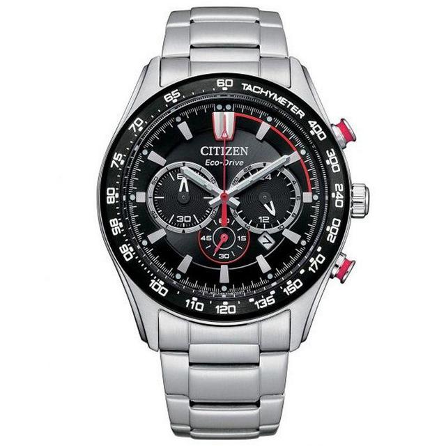 Citizen Mens Eco-Drive Weekender Stainless Steel Chronograph Watch - CA4489-50E Silver Product Image